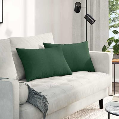 vidaXL - Zitkussens - 2 - pcs - Donkergroen - 60 - x - 40 - cm - Corduroy - stof