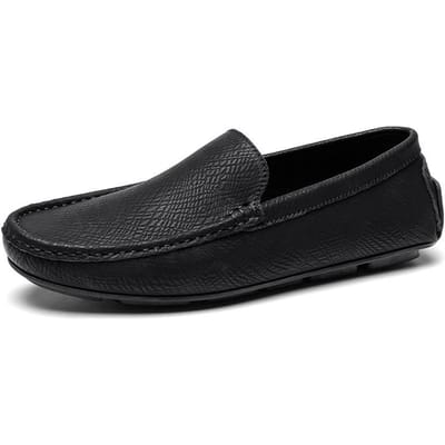 Echt Leer Herenschoenen Ultralicht Instappers Casual Schoenen Heren Mocassins Superzacht Heren Rijschoeisel Zomer Loafers 44 black