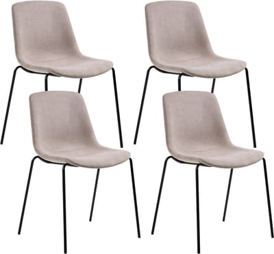 TILLER - Eetkamerstoel set van 4 - Beige - Polyester