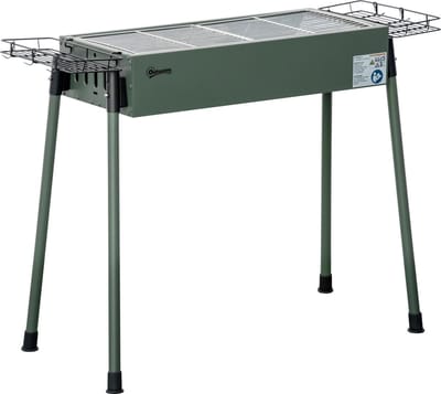 Outsunny Houtskoolbarbecue met Grillrooster - Houtskool BBQ - Barbecue voor Tuin en Camping - Donkergroen