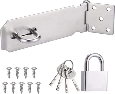 Roestvrijstalen Hangslot van 4 Inch met Bevestigingsschroeven voor Deuren, Ramen en Tuinen