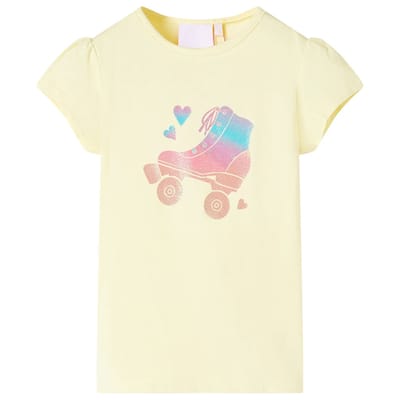 vidaXL Kindershirt 128 zachtgeel