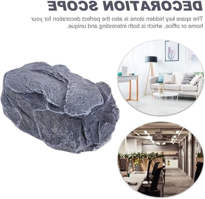 Verborgen sleutelversteekplaats voor buiten met geheime compartimenten, natuursteenlook, ideaal voor het verbergen van een reservesleutel in de tuin