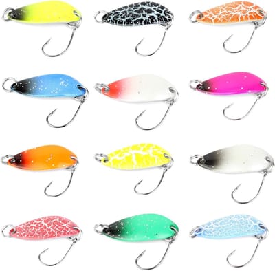 Vis Lepel Set - Vliegen Vissen - Forel Vissen - 12 Delige Set - 3 cm 2.5g - Multicolor