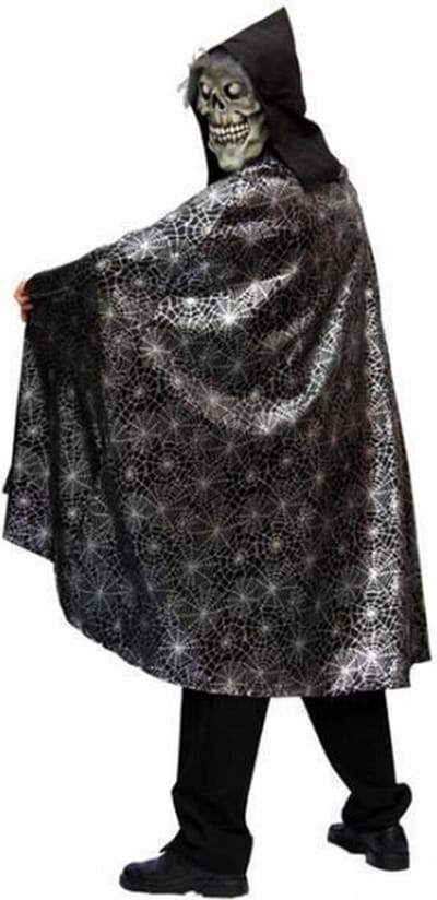Spinnenweb verkleed cape,mantel voor volwassenen - carnaval/halloween - Tovenaar/Heks