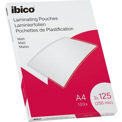 Ibico Lamineerhoezen - voor A4 Documenten - 2 x 125 Micron -  100 stuks - Mat