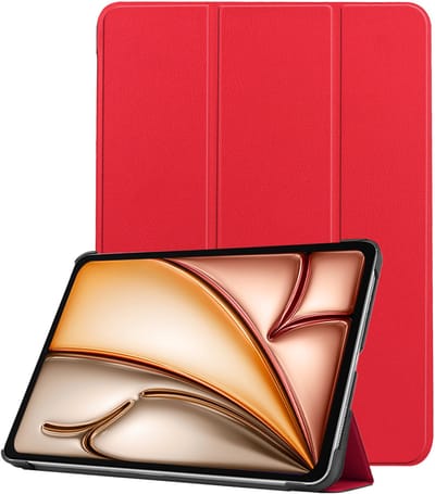 Hoesje - Geschikt voor Apple iPad Air M3/M4 (2025/2026) - 11 inch - Dun & Stevig - Trifold Bookcase - Hard Cover - Hardcover Book Case - Tablet Hoes - Rood