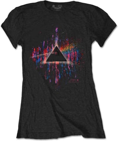 Pink Floyd - Dark Side Of The Moon Pink Splatter Dames T-shirt - M - Zwart