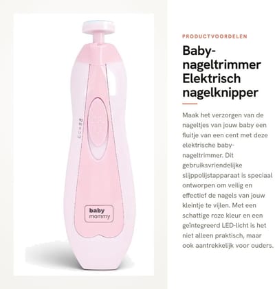 Dailygoods - Baby-nageltrimmer - Elektrisch nagelknipper - Veilig en gebruiksvriendelijk - Roze - Baby-nagelvijlset - Geschikt voor baby's - Compact f...