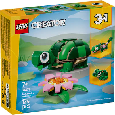 LEGO® Creator 3in1 Schildpad met Waterlelie - Speelgoedmodel - Bouw Om tot Kameleon of Kikker - 31377