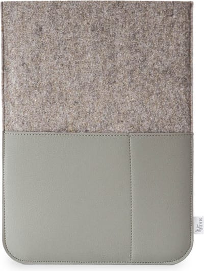 Laptop hoes SAM -13 inch - Laptopsleeve - Taupe - Gerecycled wolvilt en appelleer - Duurzaam