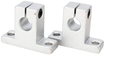 Lineaire ashouder - Optische assteun - Machineondersteuning - Aluminiumlegering - 10 mm - Zilver