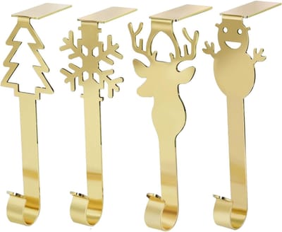 Decoratie Haken - Sokken Clips - Feestelijke Decoratie - Antislip Mechanisme - 4 Stuks - Goud