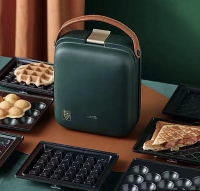 ZYLARO Tosti ijzer - 3-in-1 functies - Antiaanbaklaag - Mode ontwerp - Tosti-ijzers - Waffle Maker - Eierwafel machine - smaragdgroen