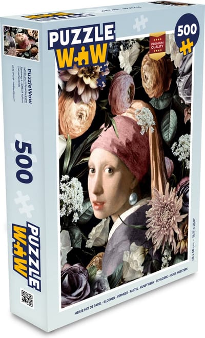 Puzzel Meisje met de parel - Bloemen - Vermeer - Pastel - Kunstwerk - Schilderij - Oude meesters - Legpuzzel - Puzzel 500 stukjes