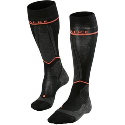 FALKE SK Wool met compressie wol functioneel materiaal compressie skisokken dames zwart - maat 39-42 W2