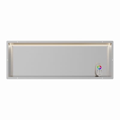 RVS Inbouwnis 30x90x7cm met tegelflens en RGB verlichting