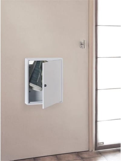 Practo Garden - Brievenbus - Inbouw - Gelakt staal - Wit - 31x11x36 cm