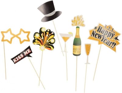 Photo Props - Foto Maskers - Kerst - Multicolor - Papier - Set van 8