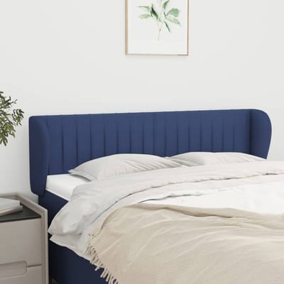 vidaXL - Hoofdbord - met - randen - 147x23x78/88 - cm - stof - blauw