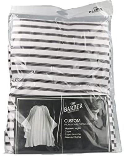Xanitalia - Hairdressing Cape The Barber Custom Zwart/wit gestreept