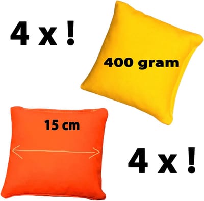 Bean Bag Set - Gooizakken Toss - Buiten Spel - Set van 8 stuks - 15x15 cm - Oranje Geel
