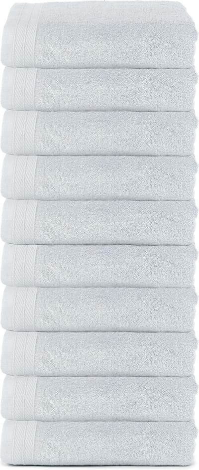The One Towelling Organische Handdoeken Set - 10 Stuks - 50 x 100 cm - Hotelkwaliteit - Handdoekenset - Badhanddoek - 550gr/m2 - Katoen - Zilver