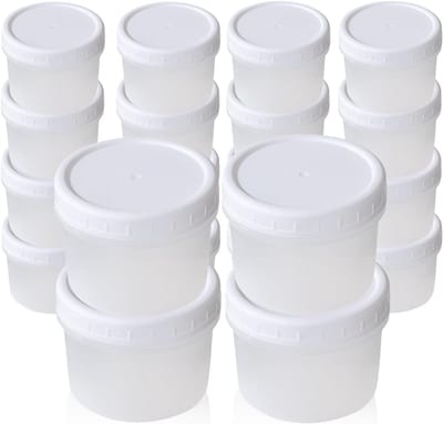 Famanu – 20 stuks kleine vriesdozen, 7 x 6 x 6 cm, deli containers, plastic dozen met deksel, herbru