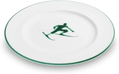 Dessertbord Gourmet - Bord voor gebak - Nagerechten serveren - Handgemaakt uniek stuk - Diameter 22 cm - Groen