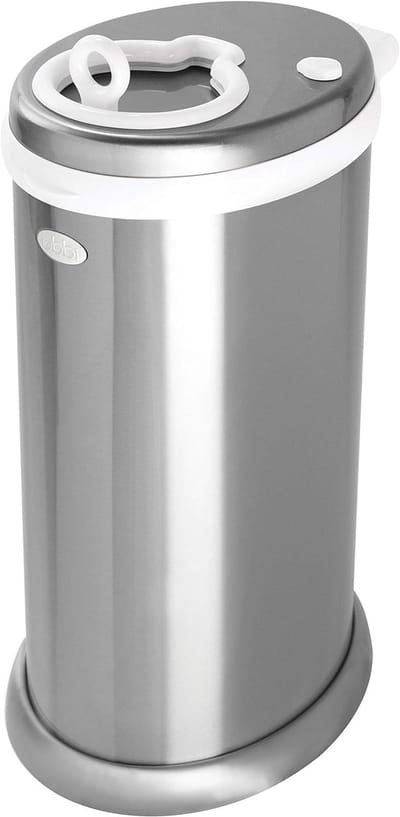 Luieremmer Staal - Afvalbak Baby - Geurvrij Houden - Kinderveilig Slot - 13 Gallon - Zilver