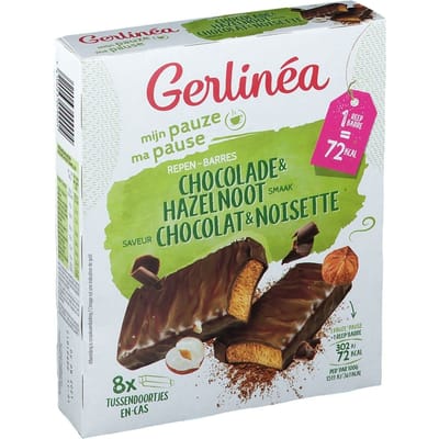Gerlinéa Mijn Pauze Repen Chocolade & Hazelnoot 8x20 Reep