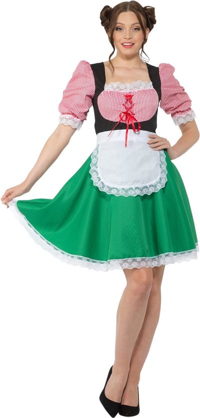 Karnival Costumes Dirndl Dames Dirndl Carolina Carnavalskleding Dames Oktoberfest Dames Carnaval Kostuum Dames - Groen - Maat XS