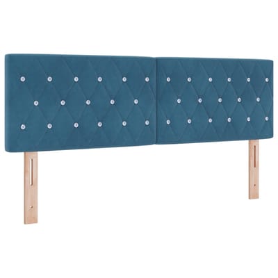 vidaXL - Hoofdbord - Donkerblauw - 144 - cm - Fluweel