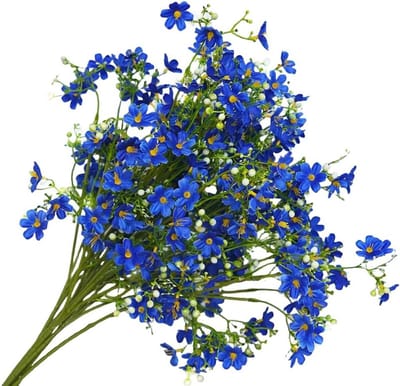 NTHProducts - Kunstbloemen - 8 Stuks - UV Bestendig - Blauw - Perfect voor Decoratie - Vaas & Bruiloften