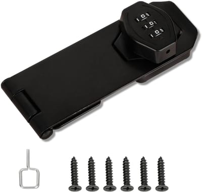 Dailygoods - Mooche 5 stuks kast wachtwoord hasp slot 3-cijferig, combinatie deurslot intern, zinklegering veilige combinatie grendelsloten voor kleine deuren schuren kasten laden, sleutelloze grendel