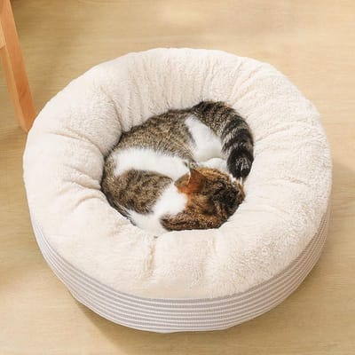 Couverture de sommeil pour animaux de compagnie, lit rond en peluche douce pour chat et Dag S