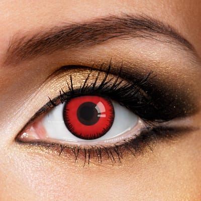 Partylens® rode kleurlenzen - Magic Red - zachte jaarlenzen met lenshouder - Halloween - Cosplay