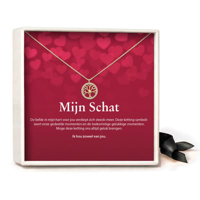 Pera Jewelry - 925 sterling zilveren Levensboom Ketting - Mijn schat - Collier - Ketting Dames - Ketting met Hanger