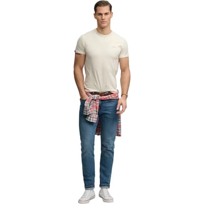 Superdry - Essential Gestapeld Logo Geborduurde T-shirt - Heren - T-shirts