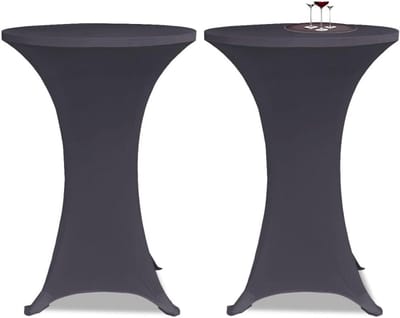 Tafelhoezen Statafel - Stretch Hoezen - Feestelijke Decoratie - Wasbaar Herbruikbaar - 70 cm Diameter - Antraciet