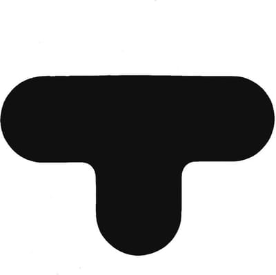 T-stuk - Zwart 290 x 190 mm Anti-slip-vloersticker