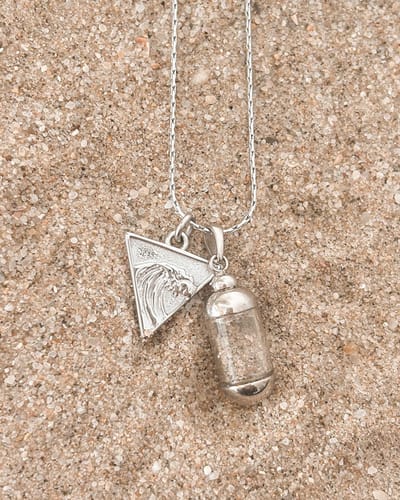 Laguna Treasures - Beach Pendant - ketting - waverider - zilver - snake ketting - Halsketting - Sieraden - Surf