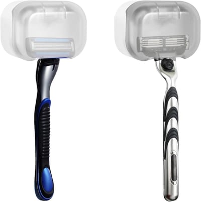 Scheermes Houder Douche 2 Stuks Scheerhouder Douche Houder Scheermes Douche Accessoires Scheerstandaard Zonder Borenbeurzen Waterdichte Scheerhouder voor Ophangen Badkamer Keuken Woonkamer