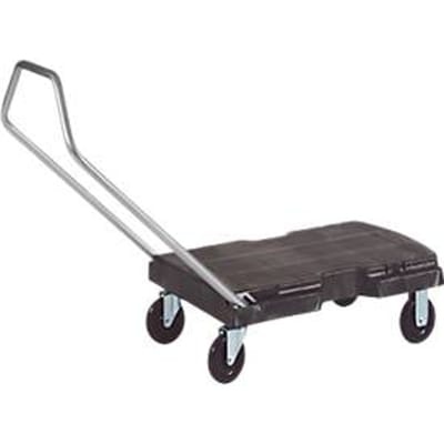 Rubbermaid platformwagen Triple Trolley, inklapbaar, handgreep in 3 standen verstelbaar, laadoppervlak 820 x 500 mm, tot 227 kg, zwart