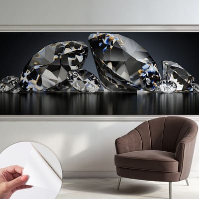 Coloray Zelfklevend Behang - Kristallen schoonheid Stickerbehang op rol - 250x104 cm - Zwart Zelfklevend Behang - Voor de woonkamer, voor het kantoor, voor de slaapkamer - Peel-and-stick techniek - Zelfklevend fotobehang