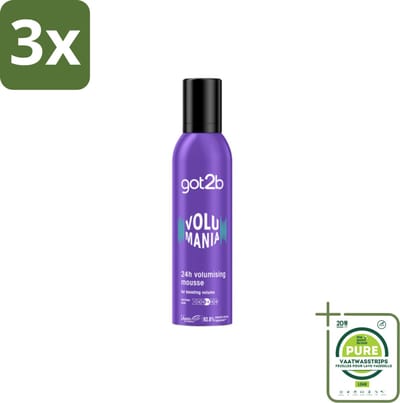 3 x Got2B - Volumemousse - Volumania 24H - 250 ml - Grootverpakking - Haar Volume - Haarkleur - Haarkleuring - Haarkleuring - Haarkleur