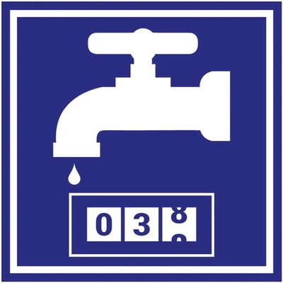 Watermeter bord | gecoat dibond materiaal | 10 x 10 cm