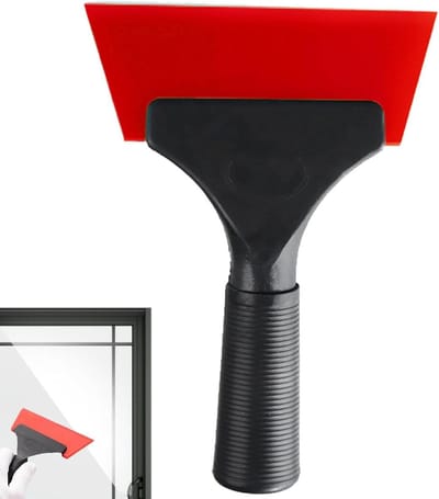 Rubberen Glaswisser - Raamtrekker Schraper - Ramen Schoonmaken - Antislip Handgreep - 185 Centimeter - Rood