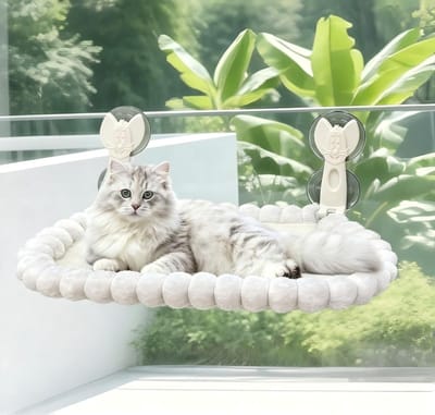 Hangmat voor katten, opvouwbaar en verwijderbaar, luxe knaagdier speelgoed, geschikt voor zonnebaden en rust, metalen frame, tot 20 kg, 53 x 37 cm, comfortabel en stijlvol
