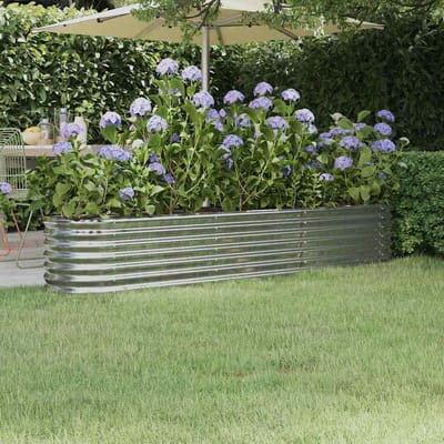 vidaXL - Plantenbak - 224x40x36 - cm - gegalvaniseerd - staal - zilverkleurig
